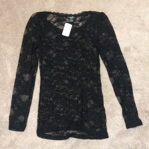 Windsor black lace long sleeve